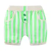 Mudkingdom Summer Boys Casual Shorts Cute Candy Color Holiday Cotton Elastic Waist Two Striped Slacks Kids Clothes 210615