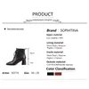 Sophitina Ayak Bileği Çizmeler Kadın Casual Premium Deri Çapraz Bağlı El Yapımı Çizmeler Kare Ayak Yüksek Topuk Moda Kadın Ayakkabı SO776 210513
