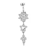 Bell Jewelyssexy Dangle Bars Button Belly CZ Crystal Flower Body Jewelry Navel Piercing Rings Mya30 Drop Delivery 2021 IAUF7