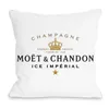 クッション装飾枕ブラックベルベットプリントMoet Cushion Cotton Cotton Made Pillowcaseソフトケース高品質の印刷231h