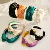 2021 Vintage Silk Satins Stirnbänder Tuch BEZEL Hairband Frauen Clips Haarschmuck Knoten Kopfband Opaska do WLOSOW Bandeau Femme DIADEMAS