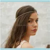 Hårsmyckesklipp Barrettes Bohemian Wedding Rhinestone fransade pannband damer party smycken brud aessory grossist droppleverans