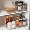 Storage Baskets Plastic U-Type Bins Without Cover-Clear BPA-Free Rack Tableware Box Kitchen Desktop Organizer