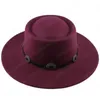 Autumn and winter women's french wool top hat Men Fashion Jazz Hats Belt Buckle Woolen Blend Cap Outdoor Casual Hat Wholesale