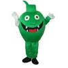 Costume de mascotte verte professionnelle à grande bouche Halloween Noël Robe de soirée fantaisie Costume de personnage de dessin animé Carnaval Unisexe Adultes Tenue