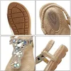 Femmes sandales confort sandales plates 2021 mode strass plat été chaussures femme plage tongs sandales femmes chaussures Y0305