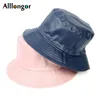 CLOCHES Moda Couro Inverno Autumn 2021 Chapéus de balde Men Solid Black Flat Fishing Hat Chapeu Mulheres Caps Hip Hop Harajuku Panamá