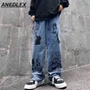 Nuovi pantaloni a gamba larga in stile Harajuku Pantaloni da strada retrò Cartoon Jeans Cartoon Anime Girl Print Pantaloni in denim 2021 Jeans casual Hip Hop G0104