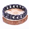 24mm Heavy Tennis Black Stainelss Steel Huge Solid Cuban Curb Link Chain Bracelet Jewelry Men's Holiday Gifts for Father