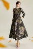 Casual Dresses Fancy Dress 2021 Autumn Women Elegant Long Printed Evening Gown Wedding Party Prom Special Occasion Maxi DL1091
