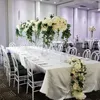 Decoración de fiesta, soporte de exhibición de flores falsas para boda, jarrón de acrílico transparente, decoración artesanal, soporte Floral, columnas para centro de mesa