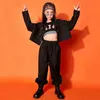 Mädchen Hip Hop Kurzanzug Jacke Lose Jogger Kinder Jazz Crop Top Street Dance Hosen Kleidung Sets Kind Streewear Kostüme Outfit Y220310