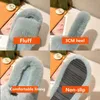 Kvinna Hem Slipper Vinter Varm Sko Söt Fluffy Plus Plush Tofflor Kvinna Slides Män Flat Höst Ladies Kvinna Flip Flops H0914