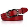 Belts Leather Belt Korean Genuine Round Pin Buckle Waist For Women Solid Colors Harajuku Cinturon Mujer Punk
