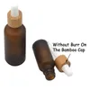 Frosted Matte Amber White Glass Dropper Bottle 15ml 30ml 50ml with Bamboo Cap 1oz Wooden Essential Oil Bottles