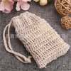 Natural Exfoliating Mesh Soap Saver Sisal Borstels Tas Pouch Houder voor douche Badschuimen en drogen 688 S2