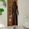 Autumn han edition cultivate one's morality with render a turtle neck long knitting dress knee hair 210602
