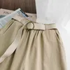 Korobov Sommer Neue Chic Frauen Cargo Hosen Koreanische Feste Hohe Taille Schärpen Casual Hosen Vintage Solide Jogger 210430