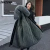 Женские вниз Parkas Swredmi Snow Wear Ware Women Women Slim Fashion Fur Long Jackets 2022 Одежда с гусеницей верхняя улица High Street Coats Kare22