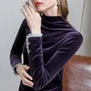 Damesblouses Shirts Vrouwen Blouse Herfst Winter Turtleneck Fluwelen T-shirt met lange mouwen Vrouwelijke Blusas Ropa de Mujer