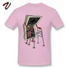 Old School T-shirt Men Videospel Tshirt Vintage Grafiska Toppar Tees 80s Retro Designer T Shirts Arcade Streetwear 100% Bomull 210706