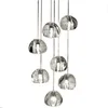 Kryształowy żyrandol LED Nowoczesne Lampy Wisiorek Lampy Raindrop Sufit Light Ball Lighting Oprawa do Schody Salon Hotel Korytarz Foyer Entryway Konfigurowalny