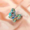 New Butterfly Ring Fashion Popular Temperament Sweet Romantic Female Jewelry Girl Wedding Gift Acrylic Butterfly Ring Retro Cute G1125