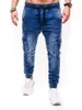 Mäns Jeans 2022 Svart Skinny Men Cargo Pants Fashion Drawstring Mid Waist Distressed Man Casual Multi-Pocket Sport Denim Trousers