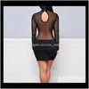 Casual Dresses Womens Clothing Apparel Drop Delivery 2021 Arrival Night Club Women Bodycon Sexy Lady Design Knee Length Crew Neck Sheath Dres