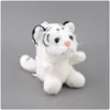 2020 Zoo bébé porte-clés pendentif zéro portefeuille mignon porte-clés blanc marionnette sac décoration anneau tigre doux peluche poupée peluche jouet
