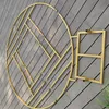 Dekoracja imprezy Wedding Arch Props Diamond Round Geometris Gold Iron Flower Stand Lawn Trail Shelf4325402