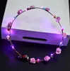 Decorative Flowers Wreaths Festive Party Supplies Home Garden Led Glow Crown Headbands Light Rave Floral Hair Garland Wreath Wed5723658