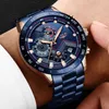 LIGE 2021 New Fashion Mens orologi impermeabili con acciaio inossidabile Top Brand di lusso sport cronografo orologio al quarzo da uomo Relogio Masculino