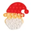 Fidget Zabawki Choinki Push Puble Bubbles Krawat Dye Xmas Santa Claus Czapki Palec Prosty Ducple Decompression Toy