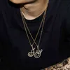 Designer ketting luxe sieraden mode goud zilveren kleur cursieve brief hanger charme voor mannen vrouwen hiphop rots met touw ketting