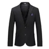 Traje de dos piezas para hombre, trajes negros y azules, Blazer de marca, vestido de boda ajustado para novio, chaqueta coreana, pantalones, pantalones, Blazers para hombre