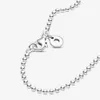 100% 925 Sterling Silver Shiny Ball Link Chain Necklace Fit European Pendants and Charms Fine Wedding Jewelry Gift237w