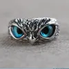 Wholesale 20pcs owl Ring Eyes Silver plate Rings Vintage Men Women Punk Rocker Cool party Favor