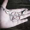 Hänge halsband silver färg pentagram hednisk halsband förändra lnspired lång stor gotisk klassisk ockult mörk gåva män 2021 mode276i