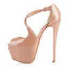 TYLNE DAMSKO PEEPE Peep Toe Cross Patter Platform Heels 16 CM High Heel Sexy Sandals Wedding Stilettos Spike Shoes Plus