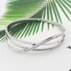 Bangle Bijoux Super Flash Zircon Curved Titanium Curved Top Quality Braceelet Love Bracelete pour femmes Cadeaux