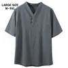 중국어 스타일 슈퍼 플러스 사이즈 M-9XL 남성용 여름 캐주얼 V 넥 짧은 소매 티셔츠 남자 느슨한 티셔츠 티셔츠 5XL 6xL 7xl 8XL 9XL 210726