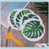 Mats Aessories Bath Home & Garden4Pcs Bathroom Anti-Slip Diameter 15Cm Leaf Pattern Bathtub Stickers Slip Prevention Decals Self-Adhesive Tu