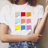 ホワイトフレームグラフィックティー夏のファッションユニセックス女性男性Tシャツパントンシャツ、KポップソングTシャツ、ソニードンシャツ210518