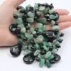 Guaiguai smycken 20 "3 rader svart onyx aventurin grön jade kristall halsband handgjorda för kvinnor