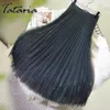 1 High Waist Skirt for Women Mesh Pleated Bright Silk Yarn s Causal Beautiful Gradient Color s 210514