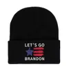 Vamos ir Brandon Black chapéu de malha inverno inverno letras quentes impressas moda crochê chapéus ao ar livre esportes ciclos de esqui unisex beanie crânio tampas wht0228