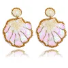 Nouveau bohème paillettes perles feuilles balancent boucles d'oreilles haute qualité mode strass mignon boucle d'oreille bijoux pour femmes boucles d'oreilles de luxe