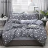 Bedding Set Family Double Queen King Grey Aesthetic Stars Bedspread Teen Single Bed Sheet Pillowcase 4pcs Duvet Cover Set 210319