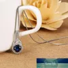 Pendant Necklaces Round Cute Dark Blue Zircon Necklace Luxury Crystal Charm Bride Wedding For Women1